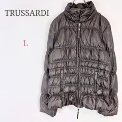 ◆トラサルディ【L】ダウンジャケット フェザー 秋冬 ジップアップ キュプラ