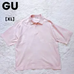 GU　ジーユー　ウォッシャブルニットポロシャツ　ピンク　2026　五分丈　XLのサムネイル