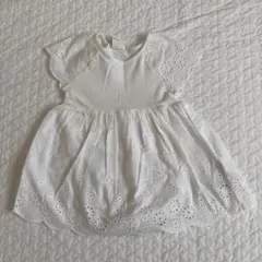 H &M/ ホワイト刺繍ロンパース /74cm