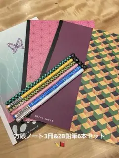 新品未使用　鬼滅の刃　方眼ノート&えんぴつセット　2B
