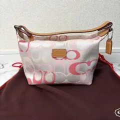COACH コーチ ピンク シグネチャー アクセサリーポーチ Y2K - メルカリ