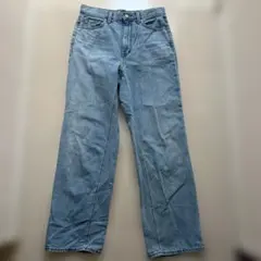 【GU】　ハイライズストレートジーンズ　63 BLUE