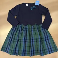 ファミリアfamiliarスカラップチェックワンピース120美品