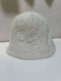 ふわふわ ファー バケットハット ホワイト
