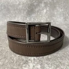美品　GUCCI グッチ　ベルト シルバー金具　ブラウン　茶色
