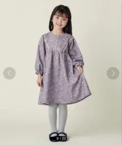 【新品】BEAMS mini フラワー コーデュロイ ワンピース 2024FW