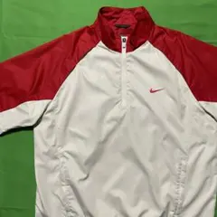 ●ナイキゴルフ●ナイロンジャケット L ハーフジップ グレー系 レッド メンズのサムネイル