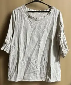 ベージュ 五分袖シャツ Mサイズ