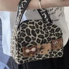 ハローキティ♪ヒョウ柄化粧バッグ