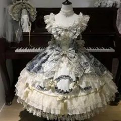 ゴスロリ・ロリータドレス　ジャンパースカート　ロリィタ　JSK 甘ロリ　ブラック