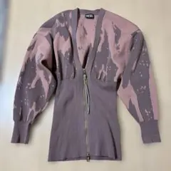 美品 ディーゼル DIESEL ニット カーディガン ロングスリーブ総柄 XS