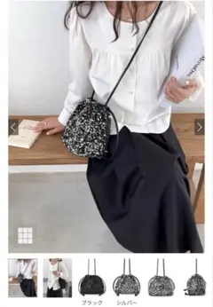 スパンコールミニ巾着バッグsa025