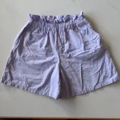 紫のチェック柄ショートパンツ 130cm UNIQLO