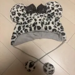 ディズニーリゾート ファンキャップ ヒョウ柄 白黒