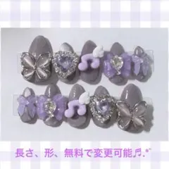 ネイルチップ マグネット 紫 音符 リボン ハート パープル ウィッシュコア