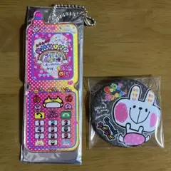 平成ファンシー 缶バッジ ガラケー型アクリルキーホルダー 平成女児