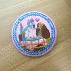 ディズニー刺繍缶バッジ わんわん物語