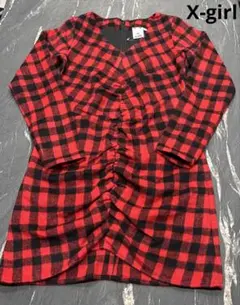 X-girl チェック柄ワンピース／チュニック S