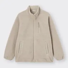 GU ウィンドプルーフフリースジャケット ベージュ　Sサイズ　ボア　防寒