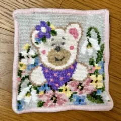 FEILER クマと花の刺繍ハンカチ