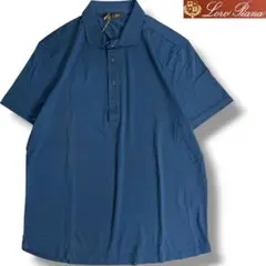 新品ロロピアーナストレッチコットンポロシャツ ブルー系 L Loro Piana