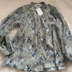 花柄プリントシャツブラウス　スーパーハッカ