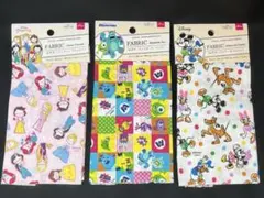 【新品未使用】ディズニー はぎれ3点 プリンセス モンスターズインク ミッキー