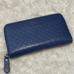 GUCCI グッチ マイクログッチシマ ラウンドファスナー 長財布