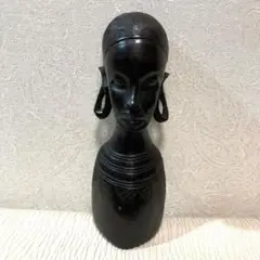 (送料込み) 壁掛け アフリカ黒檀彫刻 アフリカンアート 約26.5cm