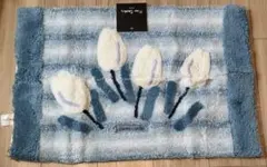 Pierre Cardin バスマット チューリップ柄 ブルー 43×65cmのサムネイル