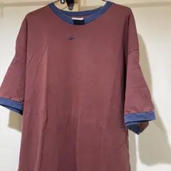 NIKEナイキXLビンテージリンガーtシャツくすみカラー刺繍ロゴ90s銀タグ