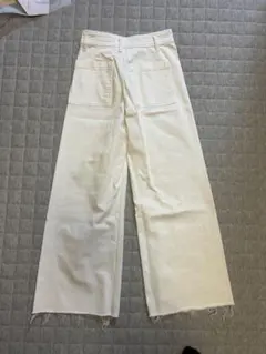 ZARA ホワイト ワイドレッグデニム M