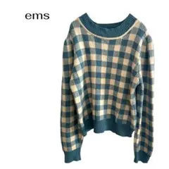 ems チェック ニット カジュアル デート　ギャルのサムネイル
