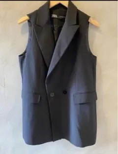 ZARAジレ 黒 ダブルボタン ベスト