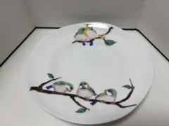 11cmサイズ メジロ めじろ 青郊窯 新品　九谷焼 小皿　豆皿　鳥　バード バード 鳥 豆皿 小皿 11cmサイズ メジロ めじろ 青郊窯 九谷焼 新品 食器