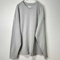 【COEN】グレー 長袖カットソー ワッフル素材 カジュアル楽チンリラックス S