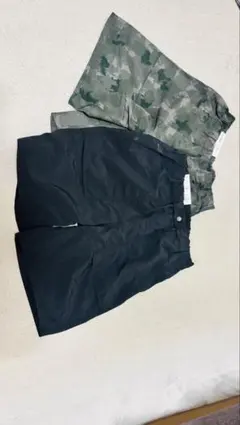 UNIQLO新品未使用　黒と迷彩のハーフパンツセット