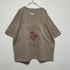新品　サマンサモスモス　ミニ裏毛フラワープリントTシャツ　ベージュのサムネイル