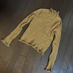 Dazzlin リブ編みハイネックセーター ブラウン