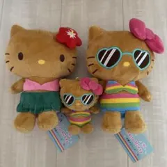 日焼けキティ ぬいぐるみ3点セット売り　水着姿　新品タグ付き