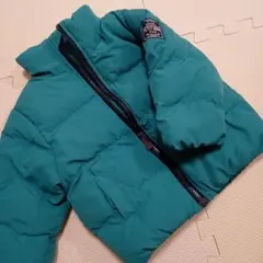 petit main80ダウンコート中綿ジャケット裏フリースグリーンくすみカラー