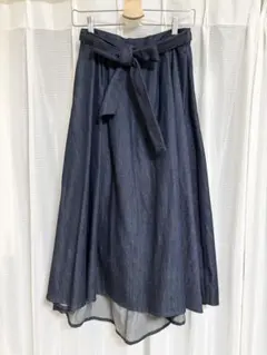 KOE デニム リボン サーキュラースカート ロングスカート コエ