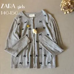 ZARA girls ザラキッズ❁⃘⸝⸝ サテンリボン୨୧カーディガン150