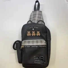 女の子 キッズボディバック 斜めがけバック ブラック チェック