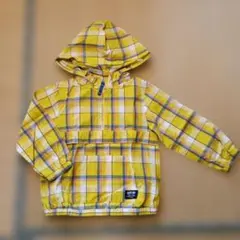 【美品】グリーンレーベルリラクシング　チェック柄　フード付きパーカー 115cm