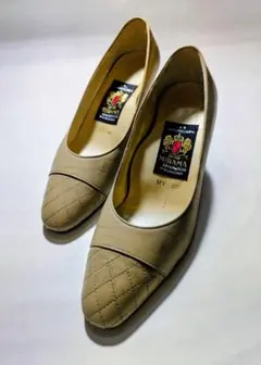【22.0cm】MIHAMA ミハマ パンプス ベージュ キルティング 元町