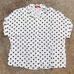 earth music&ecology ドット 半袖シャツ フリーサイズ 白 黒