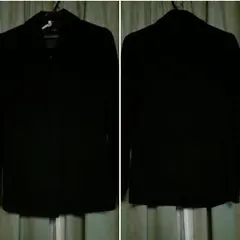 【美品】ルスーク アンゴラ混 コート 黒 36サイズ