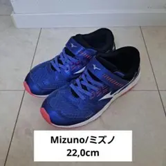 キッズ スニーカー 22 cm ミズノ mizuno 青