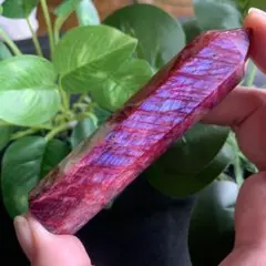 超・綺麗！レッドムーンストーンポイントタワー　約96.5mm 六角柱　高品質✨